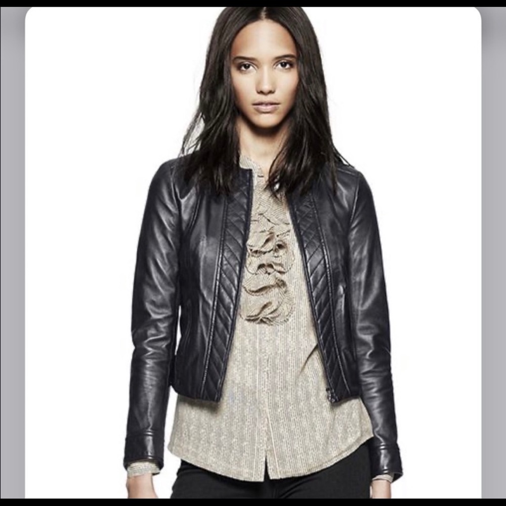 Tory Burch Black Daphne Lambskin Leather Jacket